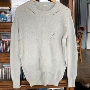 Lululemon “Seva” Sweater Open-sided Light Mint Colour Merino Wool Size Medium